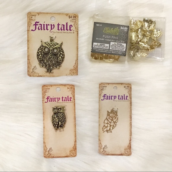 Lot of Gold Owl Themed Charms & Push Pins – Jewelry Craft Supplies 🦉✨ - Picture 1 of 3